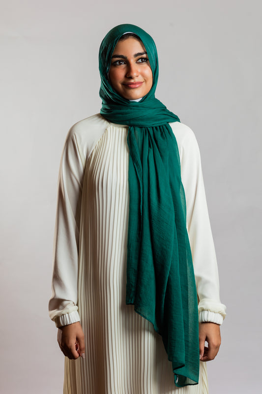 Emerald Green Linen Scarf