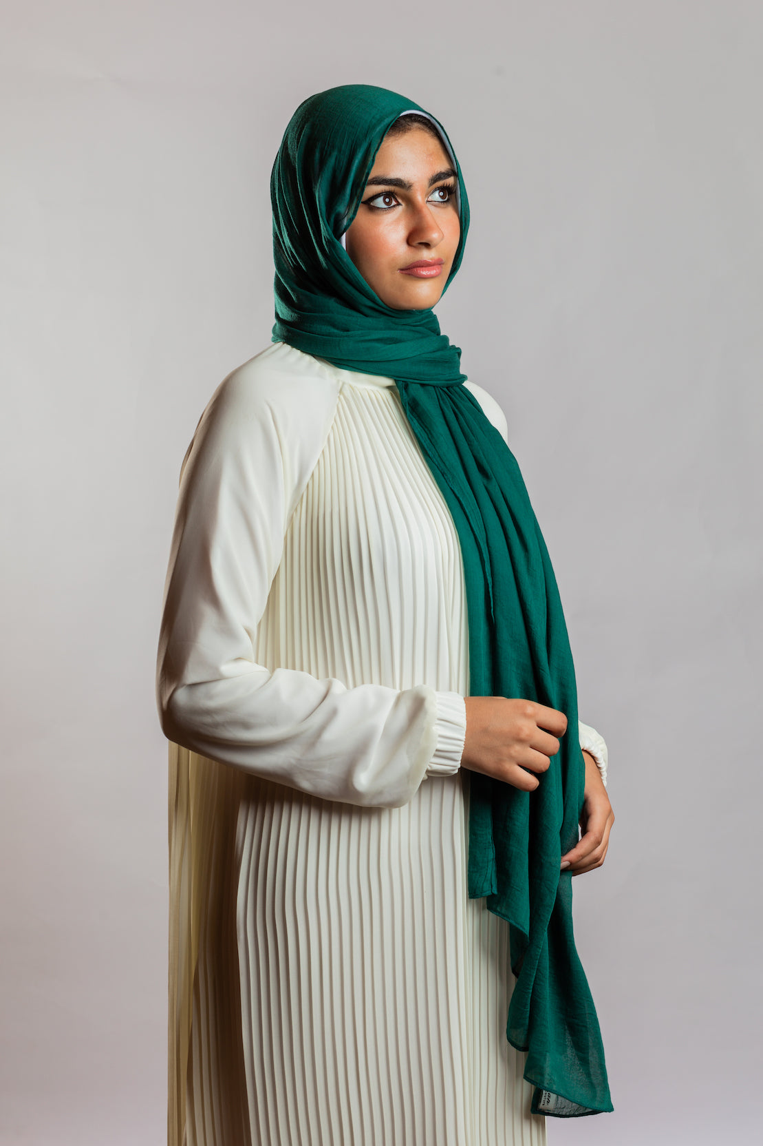 Emerald Green Linen Scarf