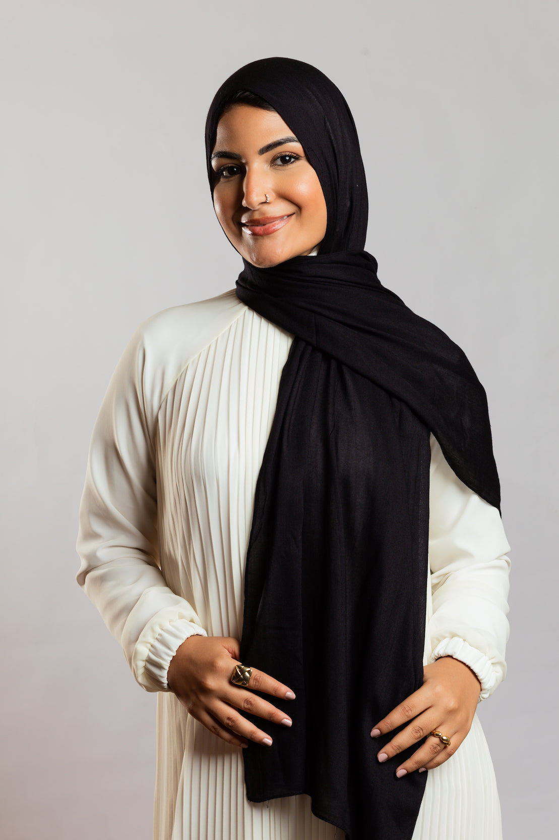 Black Linen Scarf