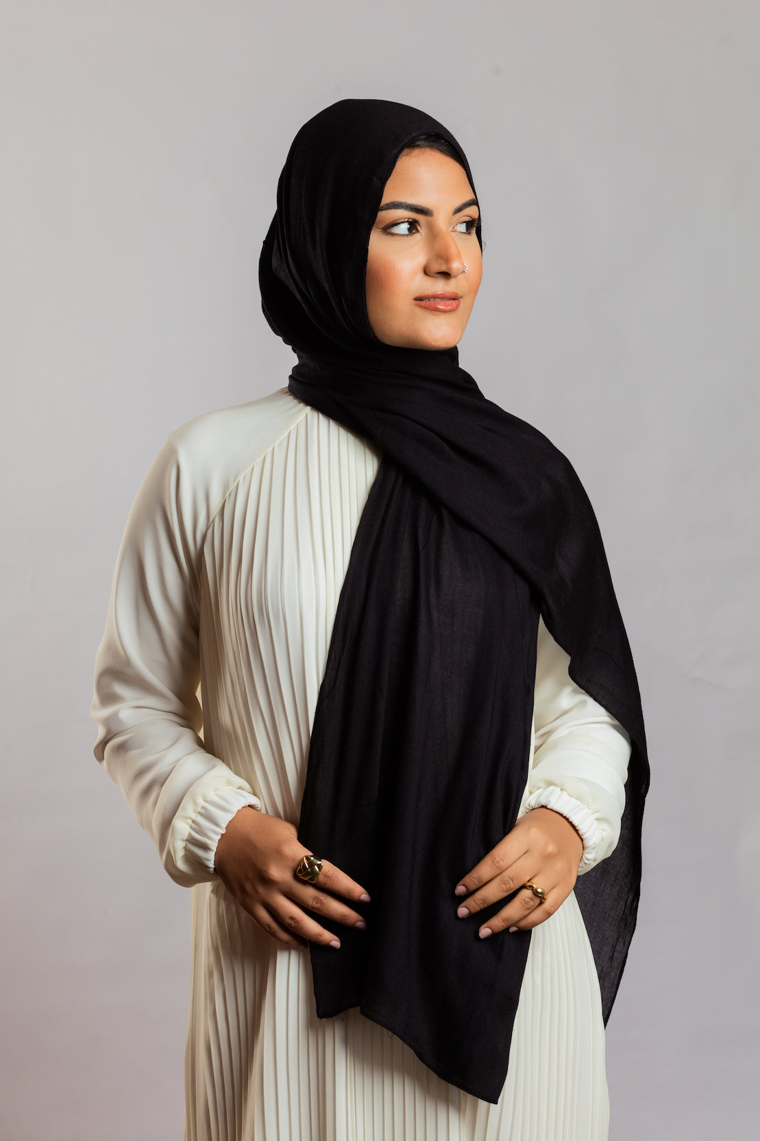 Black Linen Scarf