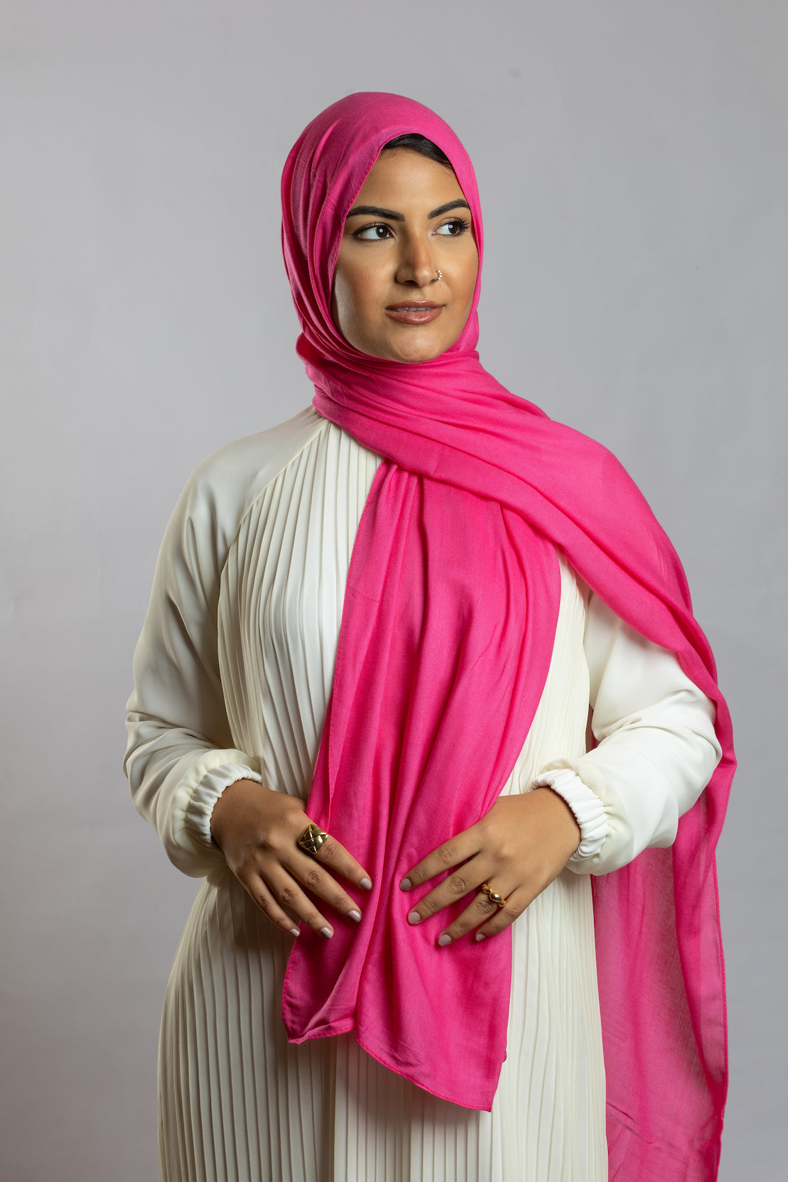 Fuchsia Linen Scarf