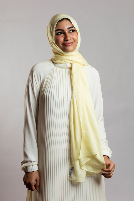 Powder Yellow Linen Scarf