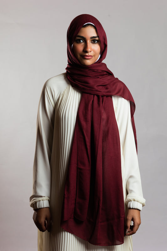 Burgundy Linen Scarf