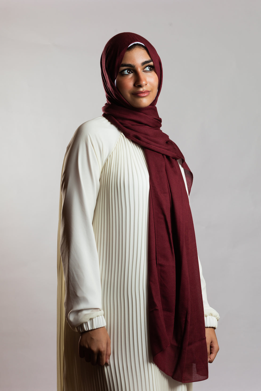 Burgundy Linen Scarf