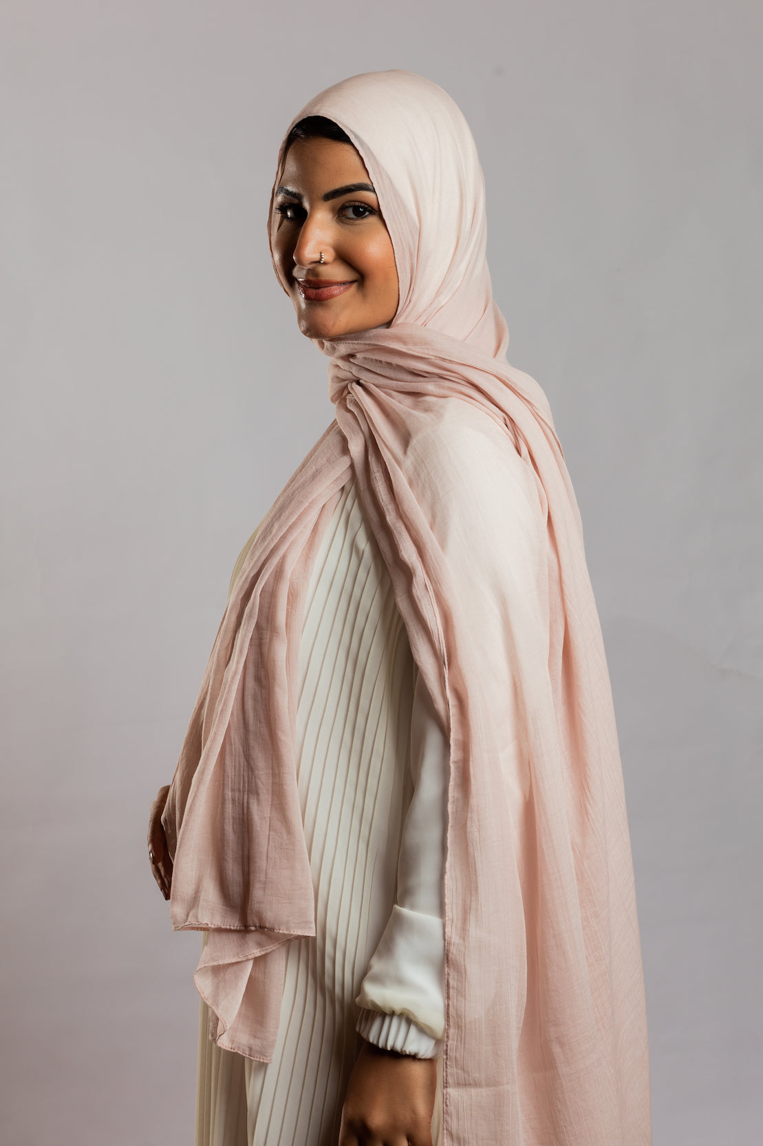 Powder Pink Linen Scarf