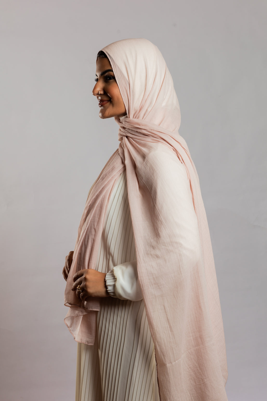 Powder Pink Linen Scarf