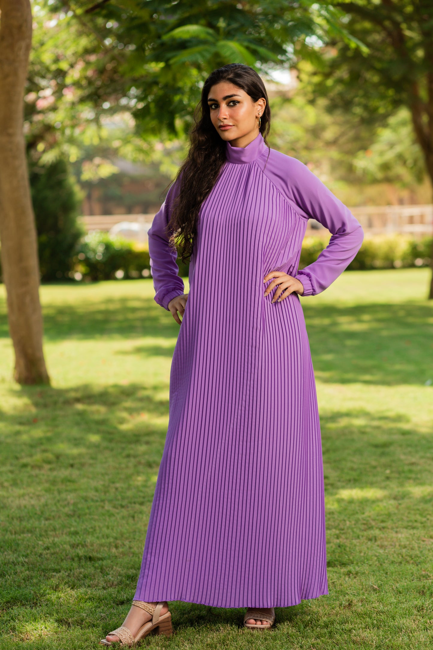 Purple Plisse Dress