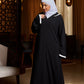 The Black Abaya (White Details)