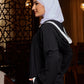 The Black Abaya (White Details)