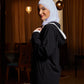 The Black Abaya (White Details)