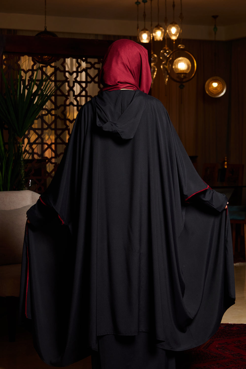 The Black Kaftan (Burgundy Details)