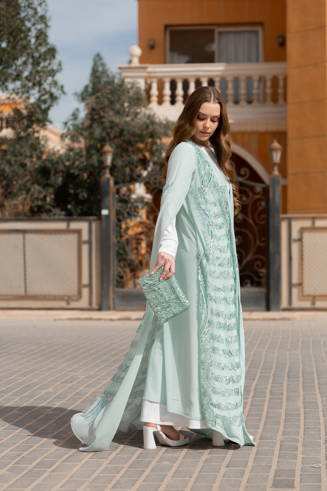 Lumière Kaftan in Mint