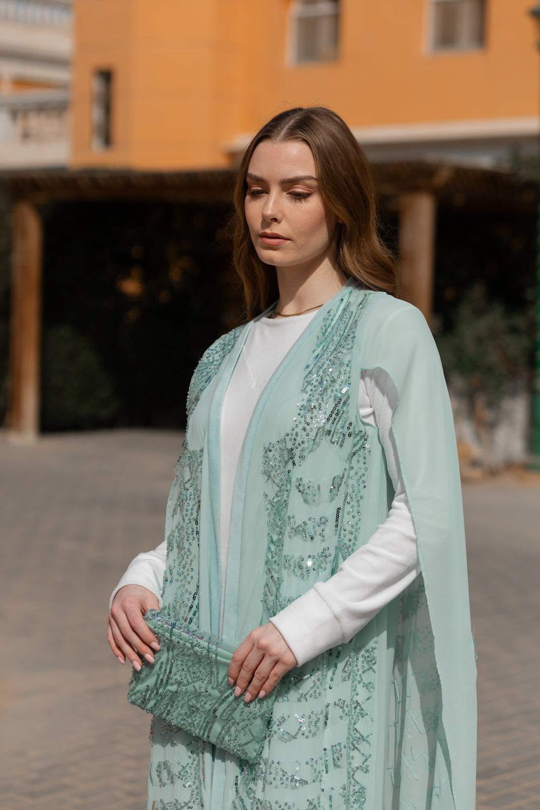 Lumière Kaftan in Mint