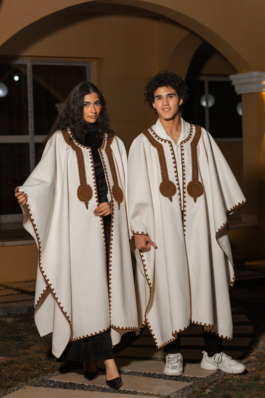 Tuareg Unisex Cape in Off-White