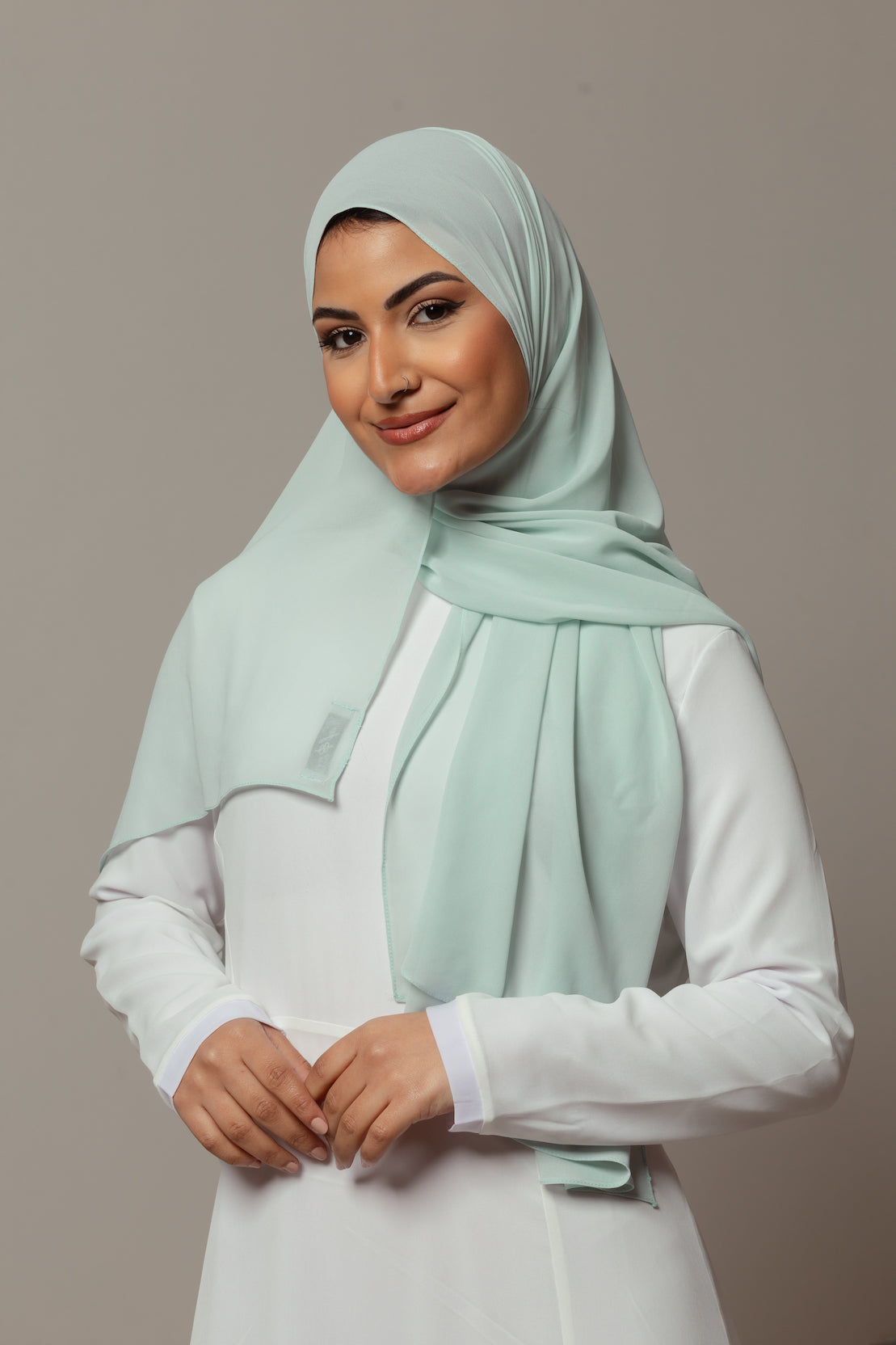 Light Blue Chiffon Scarf