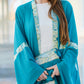 Turquoise Chiffon Kaftan