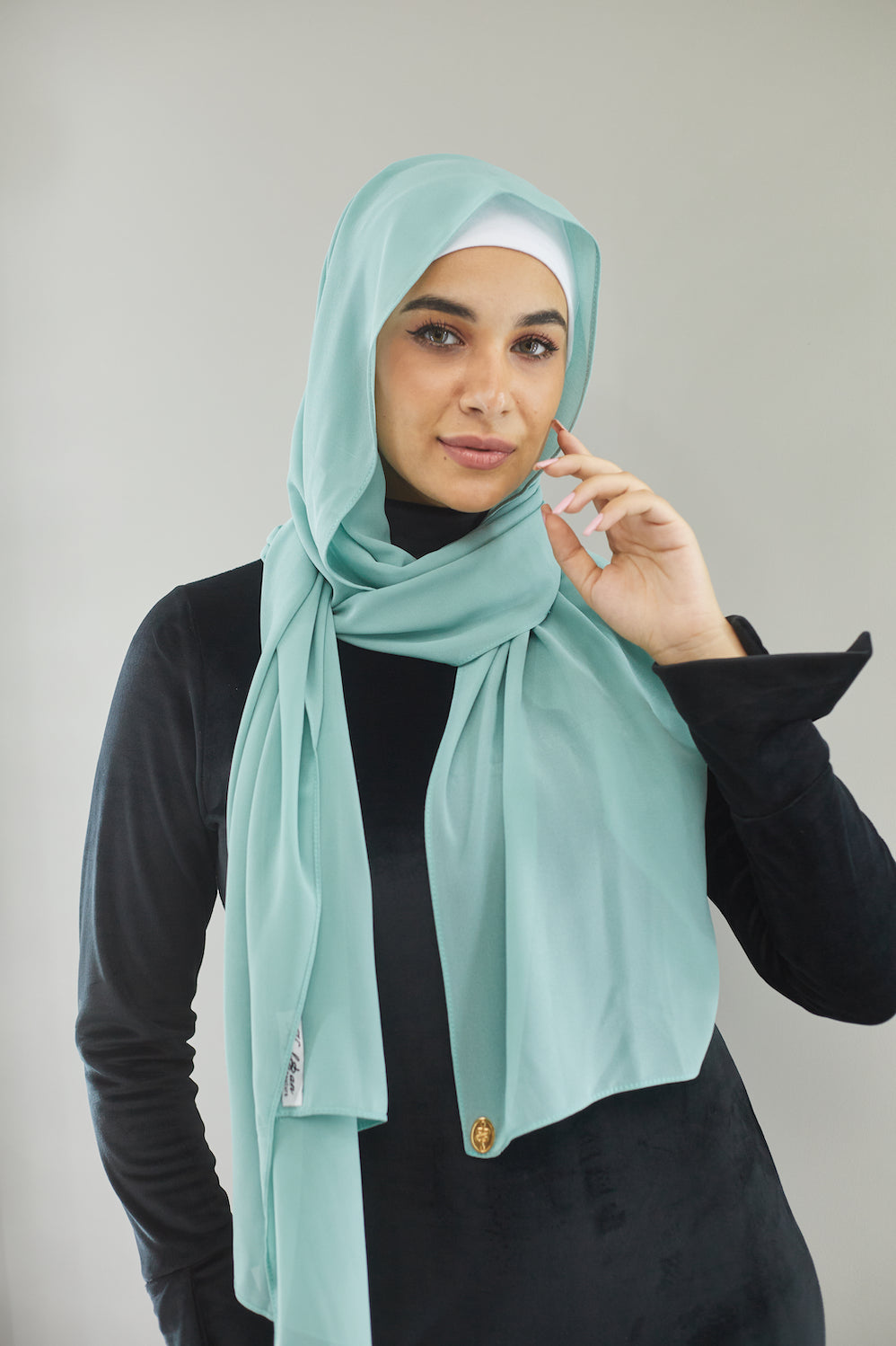 Turquoise Chiffon Scarf